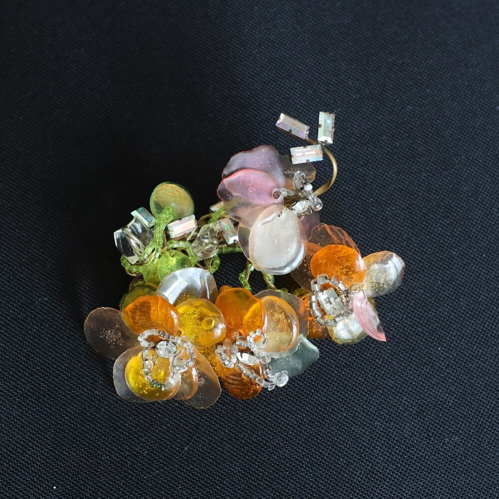 Christian Lacroix hand-wired animated impressionist flower petals BROOCH